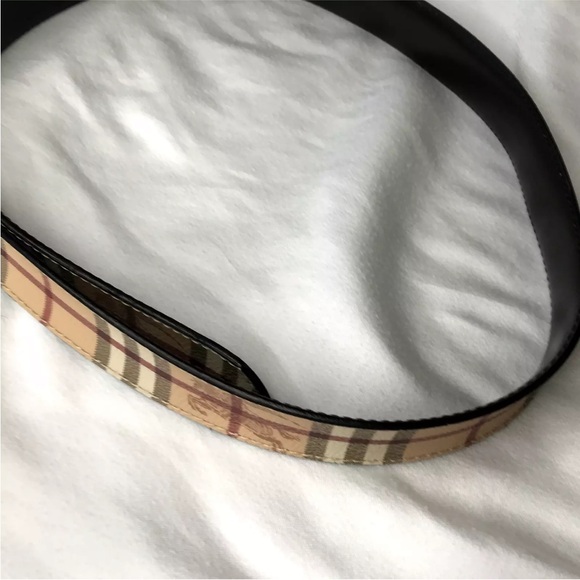 BURBERRY Nova Check PVC Leather Belt 40/100 Italy No Buckle Made In Italy - Picture 12 of 16